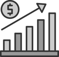 design de ícones vetoriais de gráfico de crescimento vetor