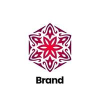 logotipo mandala para spa, identidade da empresa de ioga. design de logotipo de mandala de flor de beleza. logotipo padrão de estrela de flor floral. padrão de flor de beleza. logotipo do floco de neve. vetor