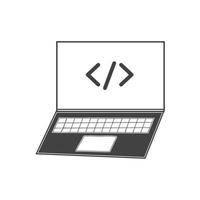 codificação de ícone plano de laptop ilustração vetorial plana de laptop vetor