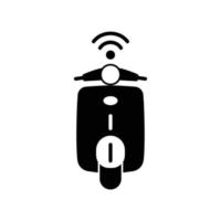 scooter inteligente ou ícone de motocicleta com sinal sem fio vetor
