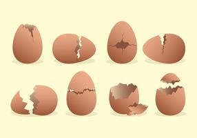 Conjunto de ícones de ovos quebrados vetor