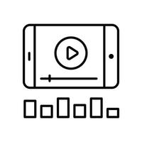 marketing de vídeo ícone de linha vetorial crescimento de negócios e símbolo de investimento arquivo eps 10 vetor