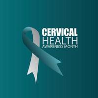 ilustração em vetor do mês de conscientização da saúde cervical. projeto simples e elegante