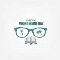 ilustração em vetor do dia nacional do nerd da palavra. projeto simples e elegante