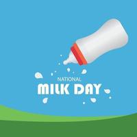projeto de vetor abstrato do dia nacional do leite. bom para bandeiras. mídia social. projeto simples e elegante