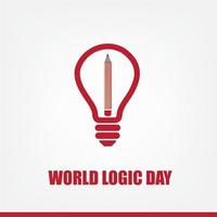 ilustração em vetor do dia mundial da lógica. projeto simples e elegante