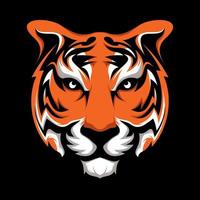 olhar calmo ilustração de cabeça de tigre design de vetor de logotipo