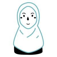 mulher hijab pessoas doodle vetor