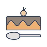 ícone de vetor de pedaço de bolo de chocolate