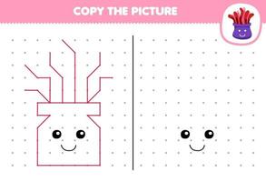 jogo de educação para crianças copiar imagem de anêmona de desenho animado conectando a planilha subaquática imprimível de ponto vetor
