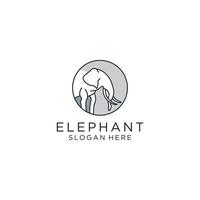 vetor plano de modelo de design de ícone de logotipo de elefante