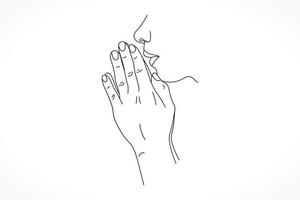 ilustrações de desenho de linha de oração vetor