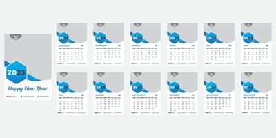 modelo de design de calendário de ano novo 2023 vetor