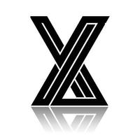 elemento de logotipo de modelo de logotipo de ícone de logotipo de letra preta inicial abstrata e inicial abstrata 'x', logotipo de formas de grade simples na letra 'x', vetor, gráfico vetor