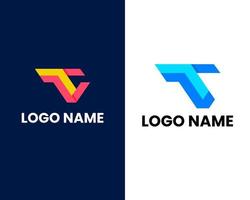 elemento de branding gráfico de vetor de modelo de design de logotipo vt.