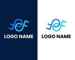 logotipo de ícone de letra do alfabeto sf ou fs vetor