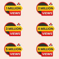 visualizações clipart de celebração 1 milhão de visualizações a 6 milhões de visualizações label