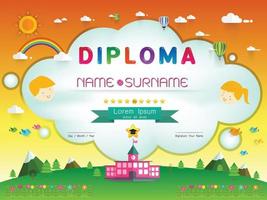 certificado diploma infantil vetor