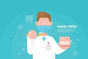 Ilustração de dentes falsos vetor
