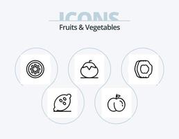 frutas e legumes linha ícone pack 5 design de ícone. . óleo. pardal. fruta. legumes vetor