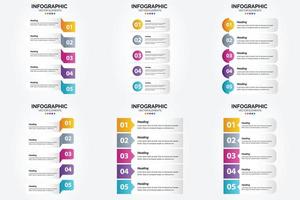 conjunto de design plano de infográficos de ilustração vetorial para folheto publicitário e revista vetor