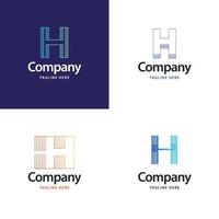 letra h design de pacote de logotipo grande design criativo de logotipos modernos para o seu negócio vetor