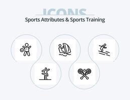 atributos esportivos e design de ícones do pacote de ícones de linha de treinamento esportivo 5. saltar. cavalo. exercício. ginástica. cara vetor