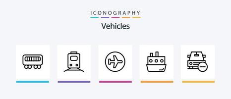 Pacote de ícones da linha 5 de veículos, incluindo menos. carro. transporte. viajar por. transporte. design de ícones criativos vetor