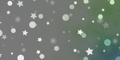 fundo verde claro com círculos, estrelas. vetor