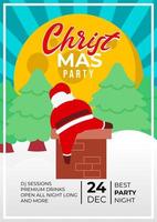 design de cartaz de evento de festa de natal com o lindo papai noel vetor