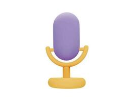 microfone de podcast com estilo minimalista de desenho animado de ícone vetorial 3d vetor