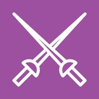 ícone de fundo de cor de linha de espadas de esgrima vetor