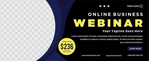 webinar ao vivo de marketing digital e postagem de mídia social corporativa ou banner de modelo vetor