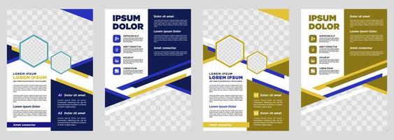 capa de design de brochura folheto de pôster de relatório anual de layout moderno em a4 com triângulos coloridos vetor