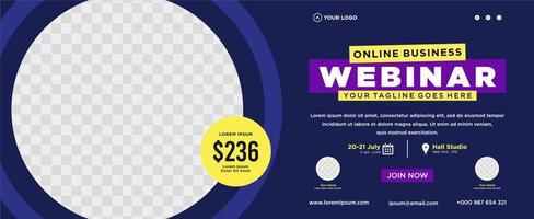 webinar ao vivo de marketing digital e postagem de mídia social corporativa ou banner de modelo vetor