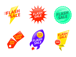 Glow and Colorful Price Flash Badge Vector