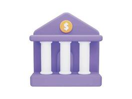 construção de banco banco on-line finanças transações bancárias ícone de vetor 3d de serviço bancário