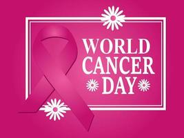 dia mundial do câncer vetor logotipo evento conceito fita colorida com design de ilustração vetorial