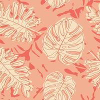 bela monstera tropical deixa design de padrão sem emenda. fundo de natureza de folhas tropicais. ilustração brasileira na moda. design de primavera e verão para têxteis, estampas, papel de embrulho. vetor