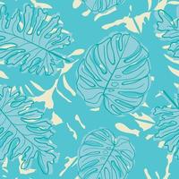 bela monstera tropical deixa design de padrão sem emenda. fundo de natureza de folhas tropicais. ilustração brasileira na moda. design de primavera e verão para têxteis, estampas, papel de embrulho. vetor