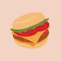 ilustração de hambúrguer fast food vetor