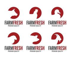 logotipo de animais de fazenda. modelo de design de logotipo de fazenda vetor
