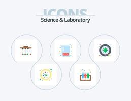 ciência plana icon pack 5 design de ícones. . Ciência. Ciência. vírus. bactérias vetor