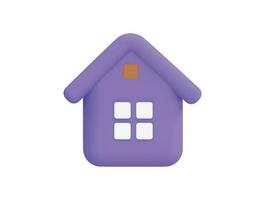 hipoteca imobiliária de símbolo de casa mínima com estilo minimalista de desenho animado de ícone vetorial 3d vetor