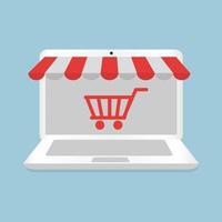 conceito de laptop de compras online vetor