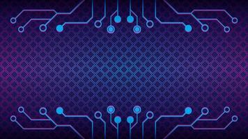 circuito cyberpunk com padrão geométrico de diamante. ilustração em vetor de forma de árvore eletrônica. modelo de design abstrato distópico. tema de cor de gradiente violeta roxo rosa azul.