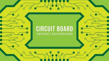 ilustração em vetor placa-mãe dos desenhos animados retrô. placa de circuito com forma de árvore eletrônica. modelo de design abstrato. tema de cor verde e amarelo.