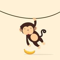 macaco subindo na videira vetor