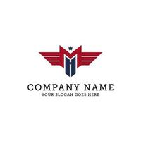 logotipo militar, designs de logotipo fortes e limpos com letra m, pode ser usado para sua marca registrada, identidade de marca ou marca comercial vetor