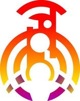 as ilustrações e clipart. design de logotipo. um ícone de borboleta no elemento abstrato. o símbolo em um fundo vermelho vetor